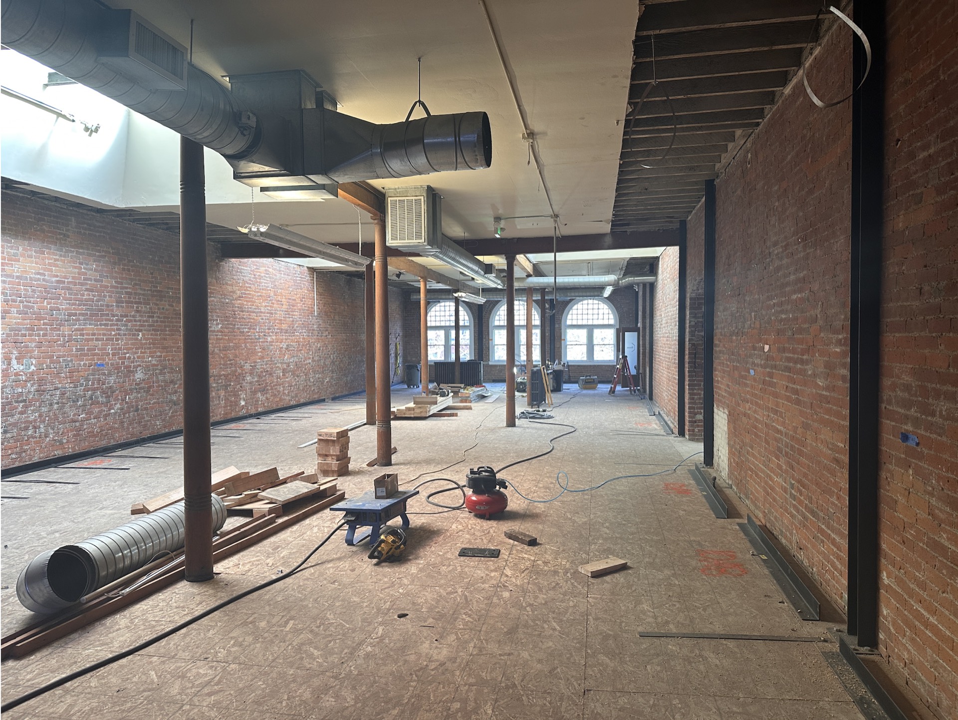 Restoration work inside the Occidental
